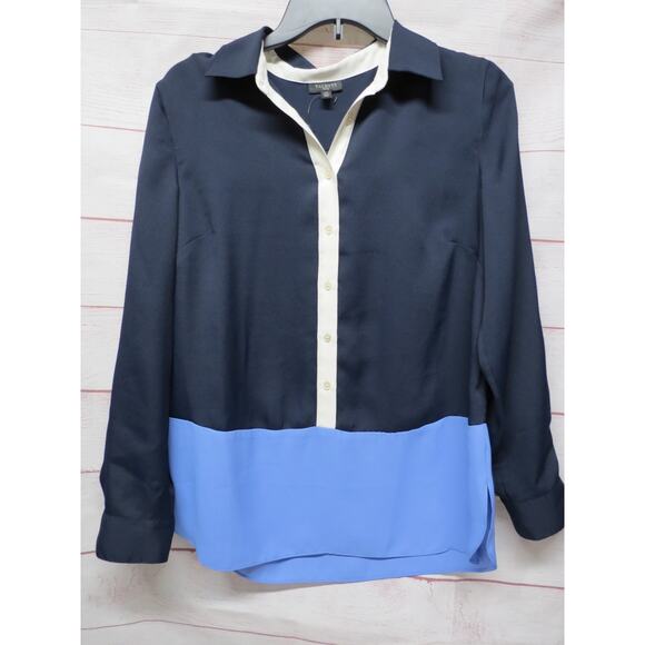 Lot of 2 Talbots Petite Size 10 Medium Blue Velour Blazer & Blouse Top - Picture 7 of 12